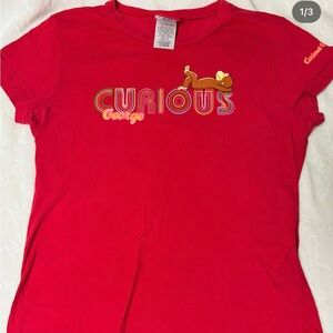 Curious George red adult shirt